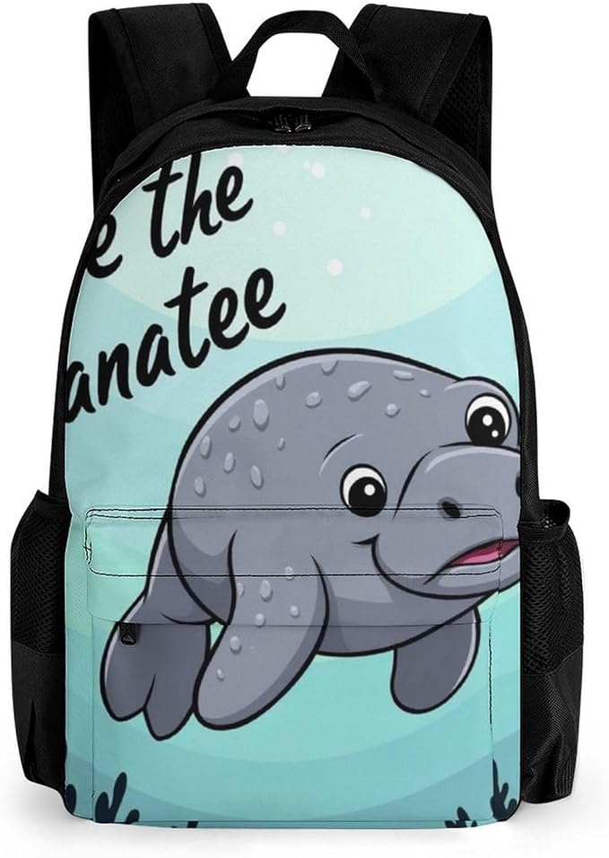 Supdreamc Daypack Backpack Anti-Theft Multipurpose Large Capacity Carry On Bag, Save Manatee Art Traveling Camping Backpack With Side Pockets