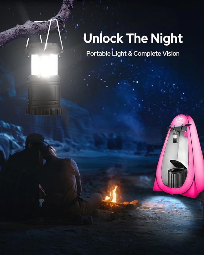 Camping Toilet with Pop-Up Privacy Tent and Liquid Waste Gel, Portable Toilet for Camping with Large Tent, Ergonomic Potty Provides Enhanced Comfort, Suitable for All Ages