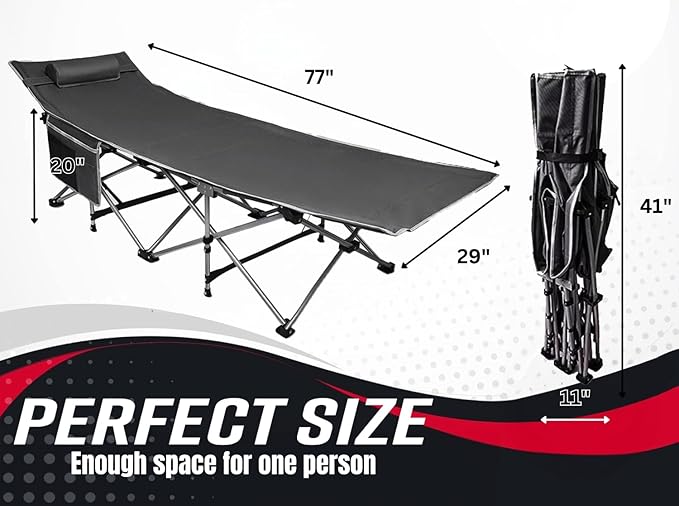 VaygWay Foldable Outdoor Camping Cot and Cot Pad Mattress- Soft Comfortable Lightweight Thick Cotton Sleeping Cot- Portable Hiking, Traveling, Backpacking Waterproof Bottom Pad