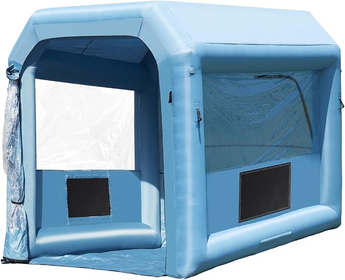 VEVOR Inflatable Paint Booth, 9.8 x 8.2 x 8.2 ft Inflatable Spray Booth, with 550W Powerful Blower and Air Filter System, Portable Car Paint Booth for Motorcycle, Bicycle, Small Furniture Painting