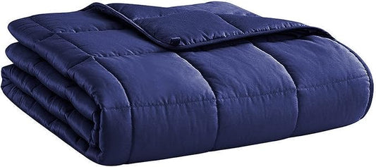 L'AGRATY Weighted Blanket - 48"x72" 15lbs Cooling Breathable Heavy Blanket Microfiber Material with Glass Beads for Adult All-Season Summer Fall Winter Soft Thick Comfort