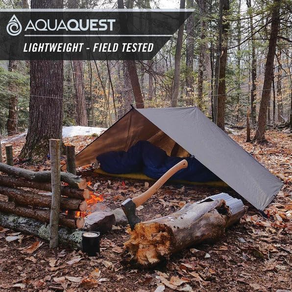 AquaQuest Safari Tarp – Lightweight Waterproof (5,000mm) Seam-Taped Ripstop Rain Fly for Backpacking, Thru-Hiking & Hammock Camping