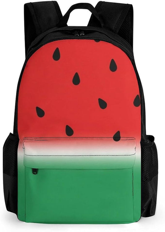 Supdreamc Lightweight Daypack Backpack for Trekking Work Running, Big Capacity Multipurpose Anti-Theft Bookbag, Funny Watermelon Fruit Business Computer Bag