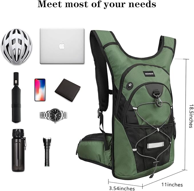 NONSAR Hydration Backpack, Hiking Backpack with 3L Water Bladder, Insulated Water Backpack for Women, Men, Kids, Keep Liquids Cool Up to 5 Hours, Daypack for Hiking, Running, Climbing, Cycling