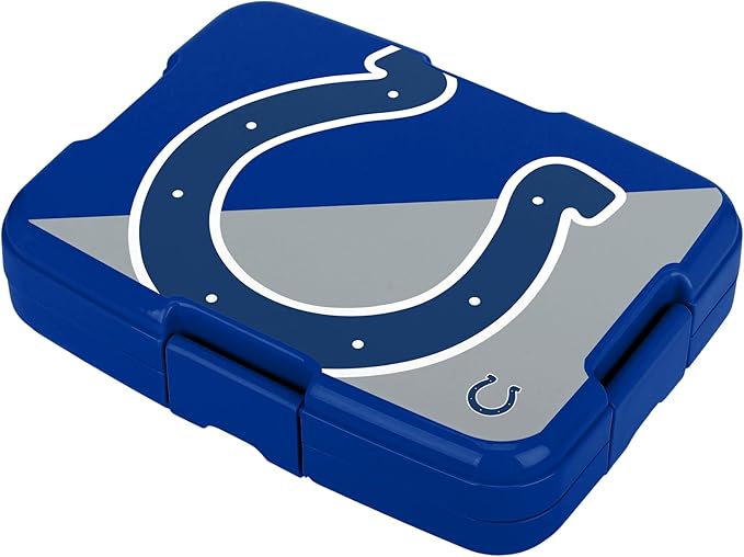 FOCO NFL Unisex-Adult Officially Licensed 2-Tone Big Logo Team Color Football Leak Proof 5 Compartment Bento Lunch Box - Indianapolis Colts