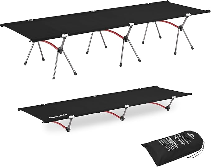 Naturehike ArmyWild Folding Camping Cot, Height Adjustable Ultralight Backpacking Cot, Portable Camping Bed for Camping Hiking Travel Home