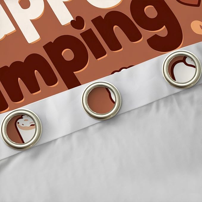 Erosebridal Camper Window Curtains 42" Wx84 L Happy Camping Blackout Curtains for Bedroom Living Room,Camping Tent Window Treatments Adventure Campfire Marshmallows Drapes Decor 2 Panels
