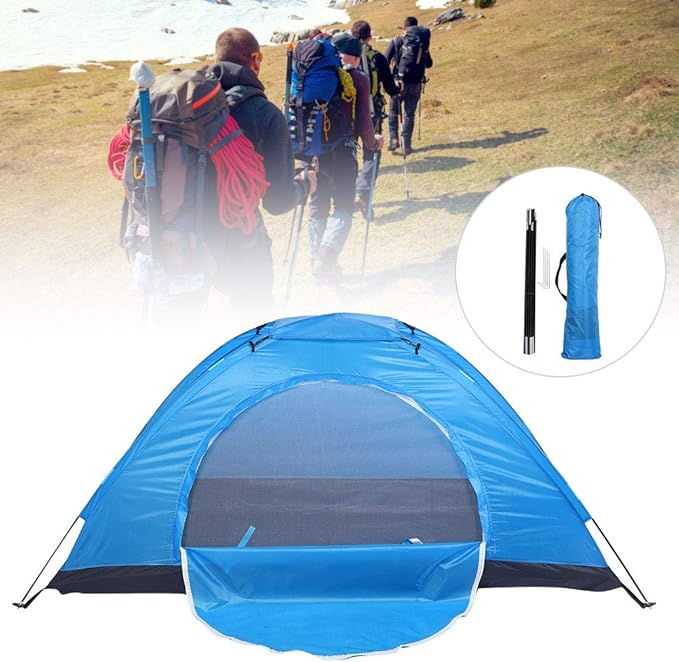 01 Camping Tent for Backpacking, Single Person Personal Bivy Tent, Outdoor Single Person Leisure Waterproof Tent for Camping Fishing Climbing(Blue)