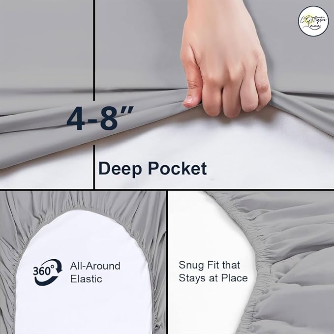 Cot Fitted Sheet 30 x 75, 100% Egyptian Cotton, 1 PC Cot Size Bottom Sheet Only, Perfect for Narrow Twin, Camp Bunk, Army Cots, Trifold Mattress, Camping Cot, Guest Bed Replacement(Light Grey)