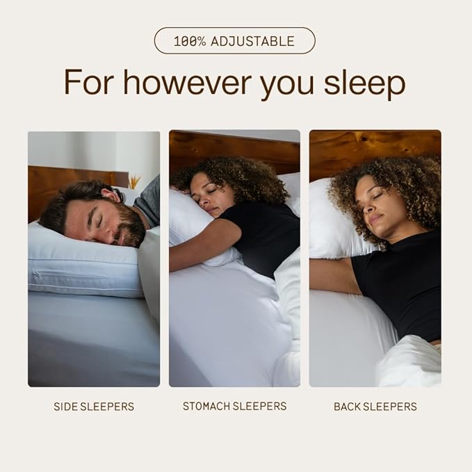 Coop Home Goods Essence Down Alternative Pillow Set of 2, Queen Size, Best Pillows for Sleeping, Adjustable Alternative to Down Pillows, Luxury Hotel Pillow for Back, Stomach or Side Sleepers