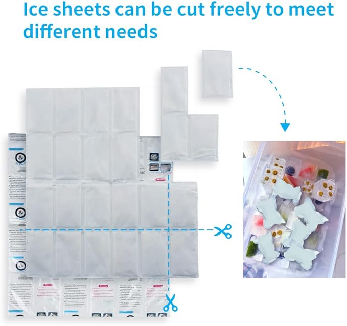 Cold Packs for Shipping Dry Ice for Shipping Frozen Food, Shipping Ice Packs Long Lasting Freezer Pack 14x13'' Keep Food Cold Fresh, Flexible Shipping Gel Ice Pack for Coolers, 12 Dry Ice Pack Sheets