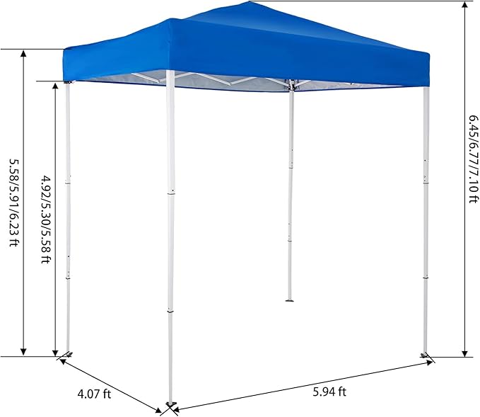 Sunnyglade 6x4 Ft Pop-Up Canopy Tent Outdoor Portable Instant Shelter Folding Canopy with Carry Bag(Royal Blue)