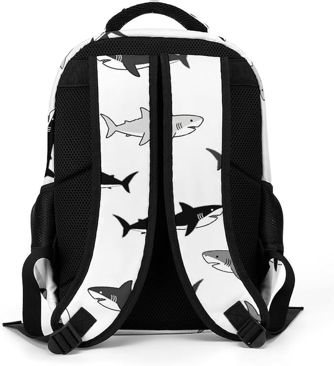 Carry On Travel Backpack Shark Silhouette, Large Sturdy Anti Theft Laptop Bag with Multi Compartments for Business Weekender Hiking