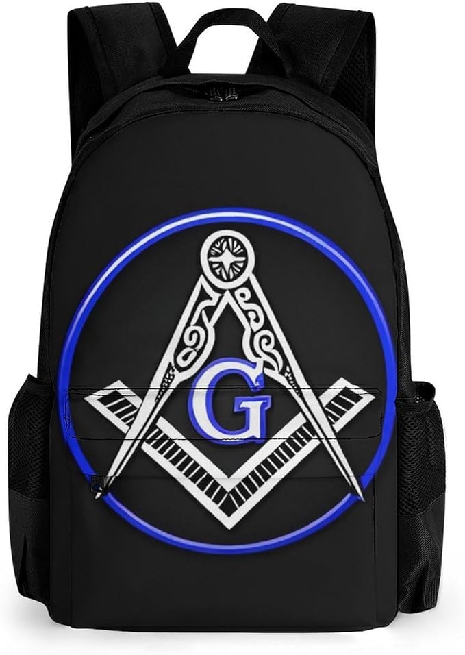 Supdreamc Daypack Bookbag Multipurpose Anti-Theft Big Capacity Carry On Bag, Masonic Faith Hope And Charity Freemason Logo Travel Hiking Camping Rucksack With Padded Straps