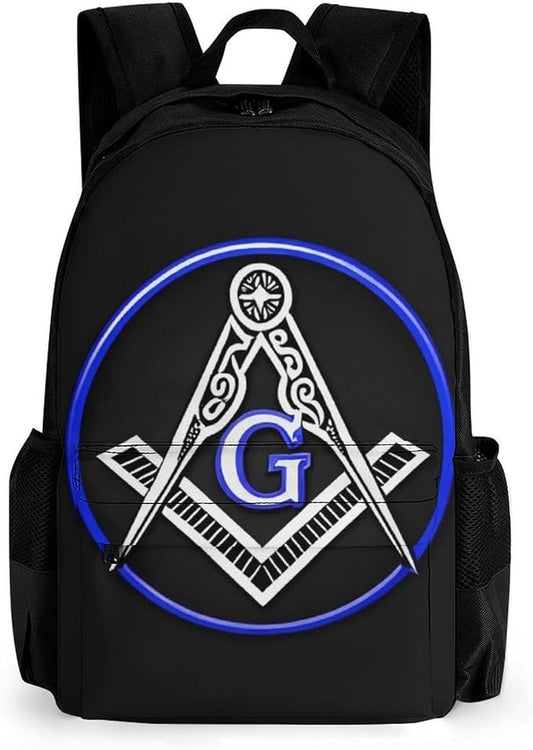 Supdreamc Daypack Bookbag Multipurpose Anti-Theft Big Capacity Carry On Bag, Masonic Faith Hope And Charity Freemason Logo Travel Hiking Camping Rucksack With Padded Straps