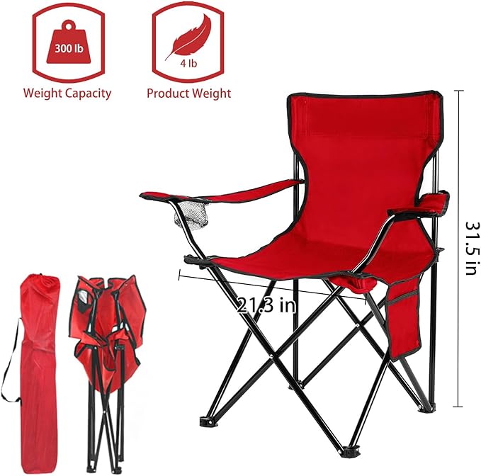 Damei century 4PCS Folding Camping Chairs-Lightweight, Installation-Free, Portable Chair for Beach, Lawn, Outdoor Sports