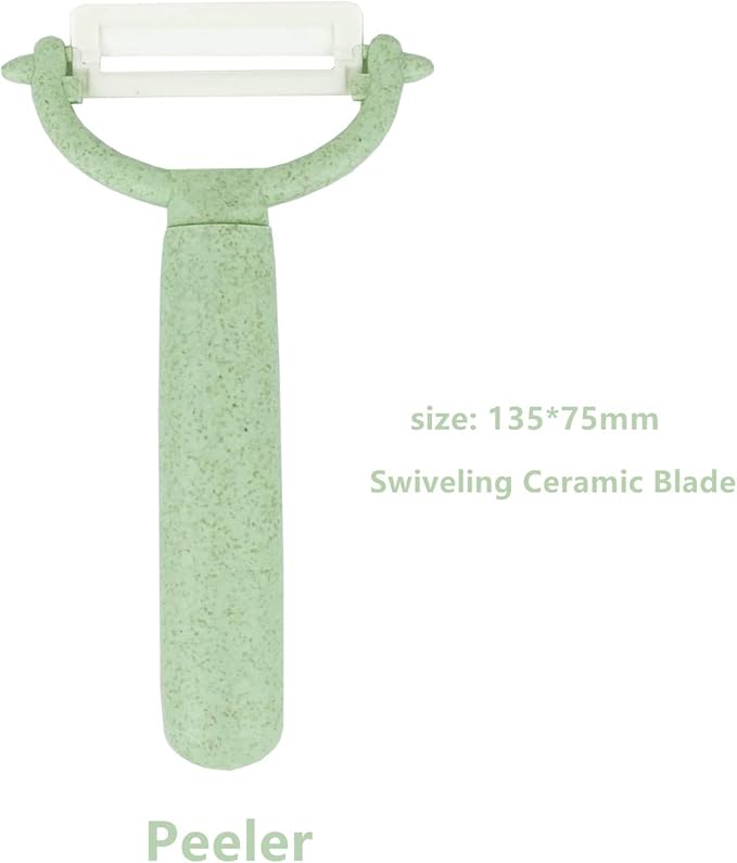 CARTINTS 5 In1 Camping Cutting Board For Kitchen Plastic Cutting Board Set with Bottle Opener, Peeler, Kitchen Knife, Serving Tray, Cutting Board, Dishwasher Safe Green