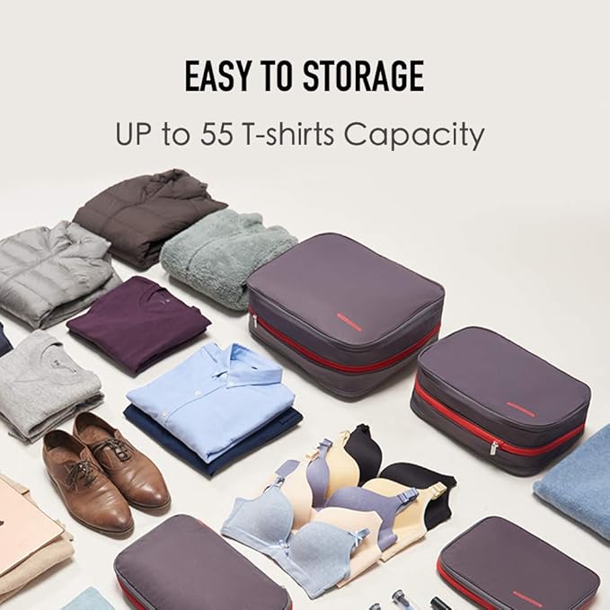 Bee Nesting Compression Packing Cube 2-Layer Travel Luggage Organizer with Wet Dry Separation Expandable Space Saver Bag for Suitcase and Backpack