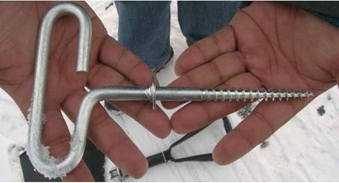 4Pcs Heavy Duty Tent Stakes, 20cm Ground Anchors, Threaded Peg for High Winds, Ice Fishing Shelter Nails, Metal Stake for Outdoor Summer Camping Activities, Durable Tent Fixer Spikes