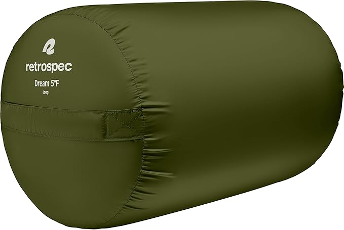 Retrospec Dream Mummy Sleeping Bag - 30°F Camping & Travel Essential Gear with Water - Resistant Shell & Synthetic Fill - Zippered Pocket & Stuff Sack