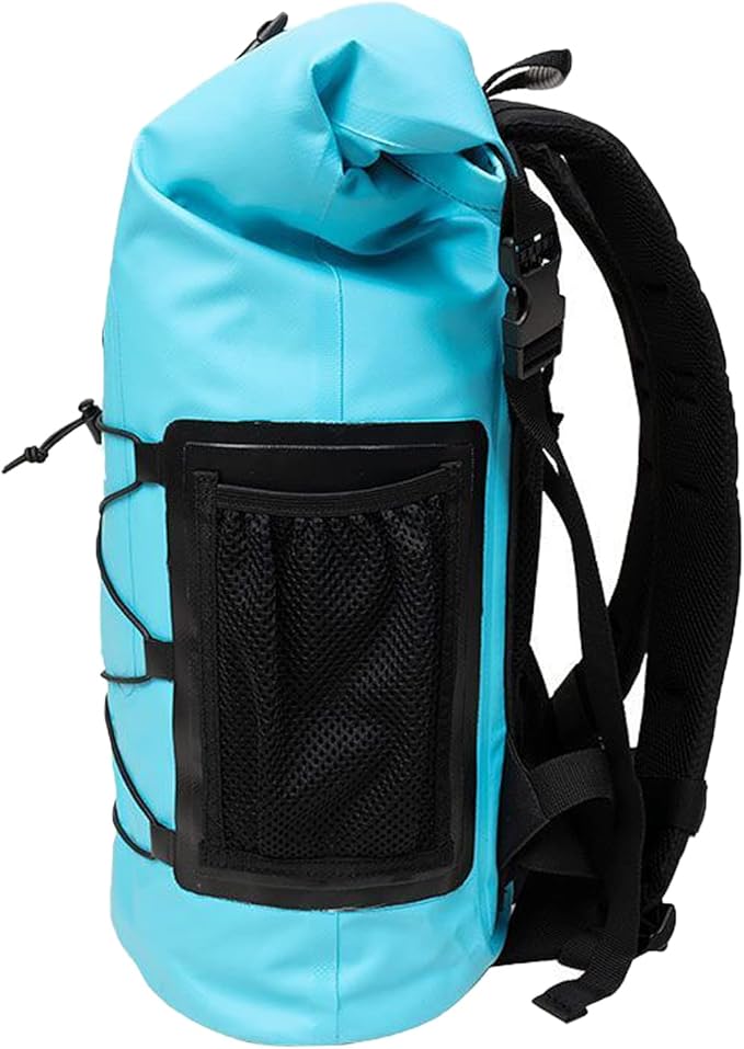 iROCKER Insulated Backpack Cooler & Dry Bag - 30L Leakproof, Collapsible, Fits 24 Cans, 18 Bottles | Adjustable, Padded Straps for Beach, Camping, Boating