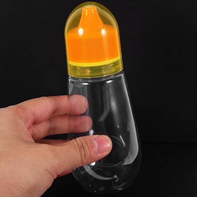Veemoon 4pcs Refillable Plastic Honey Jars 250g Pet round Bottles with Squeeze Nozzle Leak-proof Honey Dispenser for Kitchen Food Storage and Syrup Dispensing