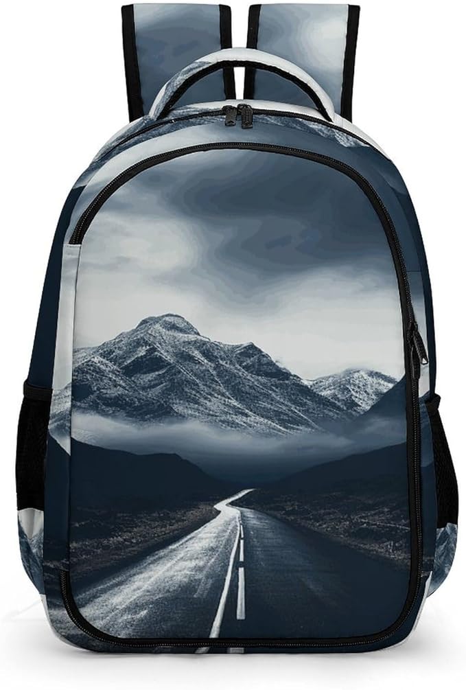 MUSM Dark Road to Mountains Backpack Anti Theft Laptop Backpacks Large Classical Travel Backpack Computer Bag Lightweight Hiking Back Pack Water Resistant Daypack Gift for Men & Women