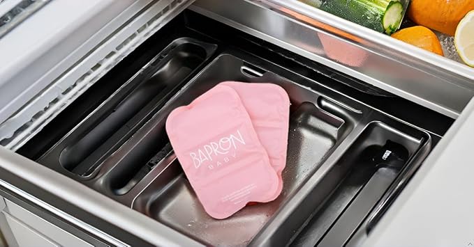 BapronBaby Reusable Ice Pack Coolers Kids Lunch Box Ice Packs, Slim Ice Packs for Lunch Bags, Set of 2 (Black)