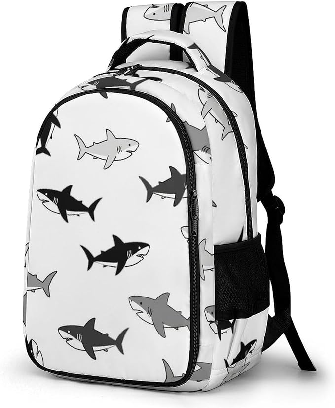 Carry On Travel Backpack Shark Silhouette, Large Sturdy Anti Theft Laptop Bag with Multi Compartments for Business Weekender Hiking