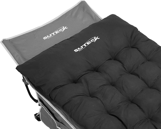 Suteck Camping Cot, Folding Camping Cot Bed for Adults Sleeping 1200D Double Layer Oxford Portable Folding Outdoor Cots for Camping W/Soft Pad Carry Bag for Home Office Nap Beach Travel