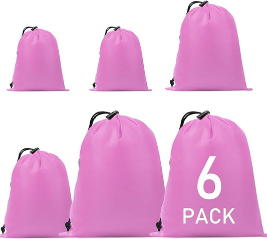 iMucci Upgrade Waterproof Drawstring Bag Sack Nylon Bag Ditty Bag for Gym Traveling, Hiking, Yoga, Shopping