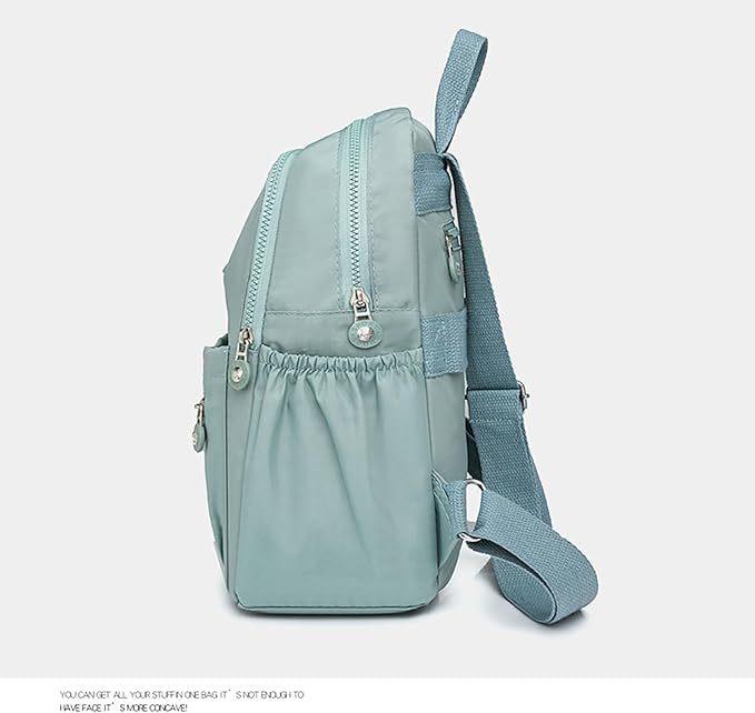 Simple Casual Solid Color Lightweight College Work Backpack Anti Theft Travel Backpack Daypack for Women (Grey Blue)