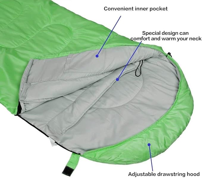 3-4 Season Sleeping Bag for Adults & Kids, Lightweight Warm Cold Weather Camping Bag with Waterproof Compression Sack – Portable for Hiking, Backpacking, Traveling & Outdoor Adventures