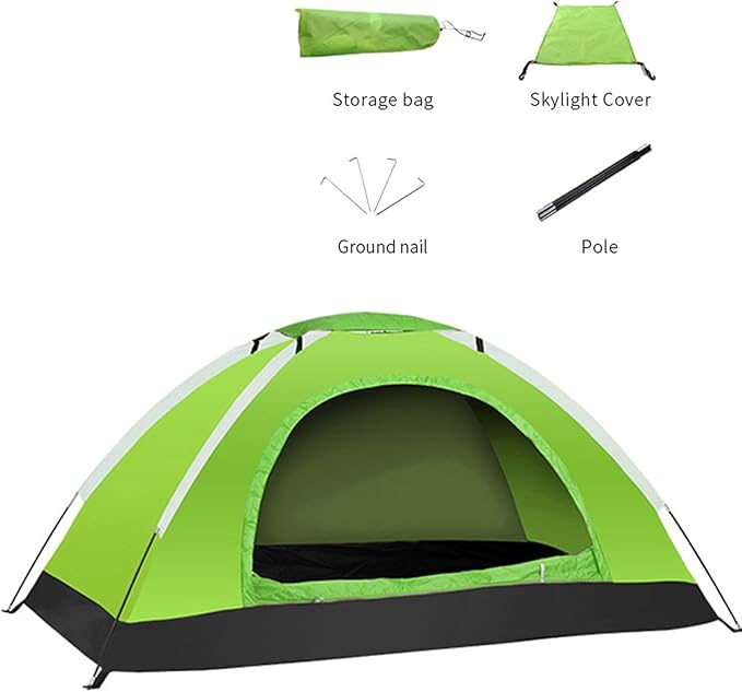Ultralight Backpacking Tent Single Person Double Door Camping Shelter with Waterproof Oxford Fabric Fiberglass Poles Mesh Ventilation Screen Rain Fly Carry Bag for Outdoor Hiking