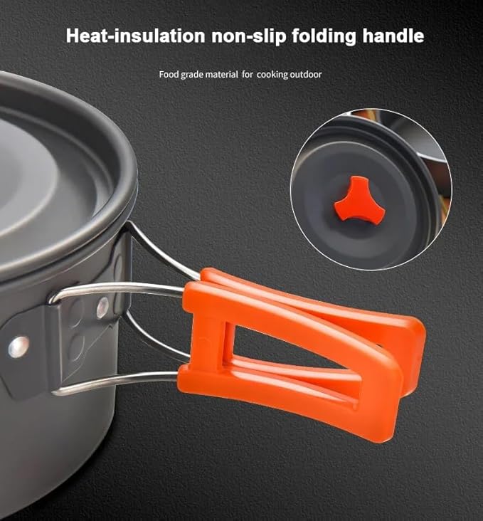 5pcs -20pcs Set TMKOOL Camping Cookware Mess Kit Outdoor Hiking Backpacking Picnic Cooking Bowl Non Stick Pot