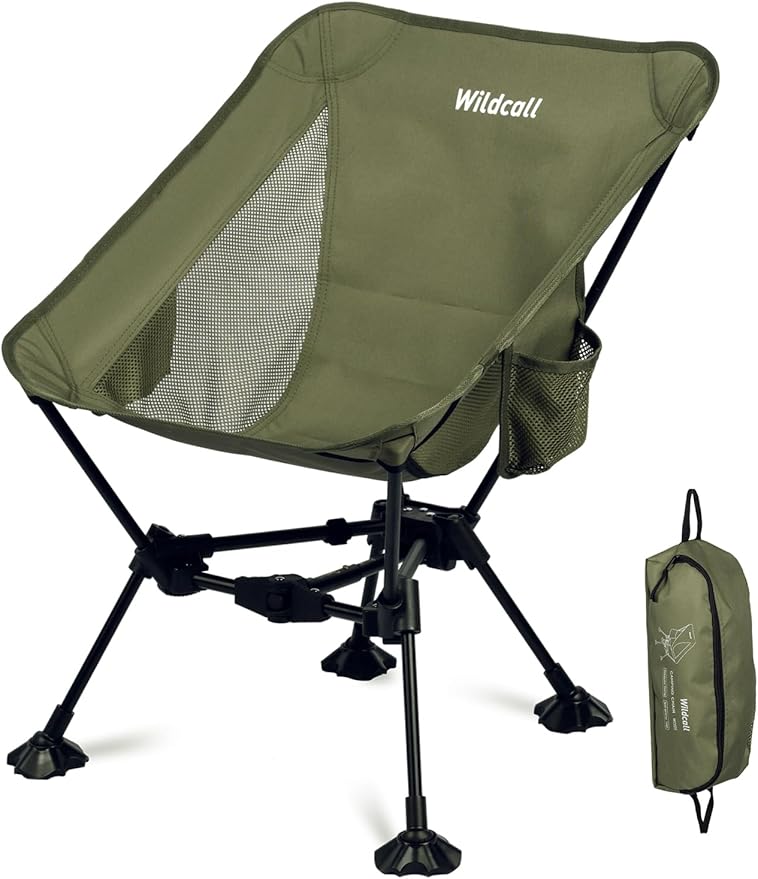 WildCall Lightweight Folding Camping Chair Compact Beach Chair with Anti-Sinking Large Feet