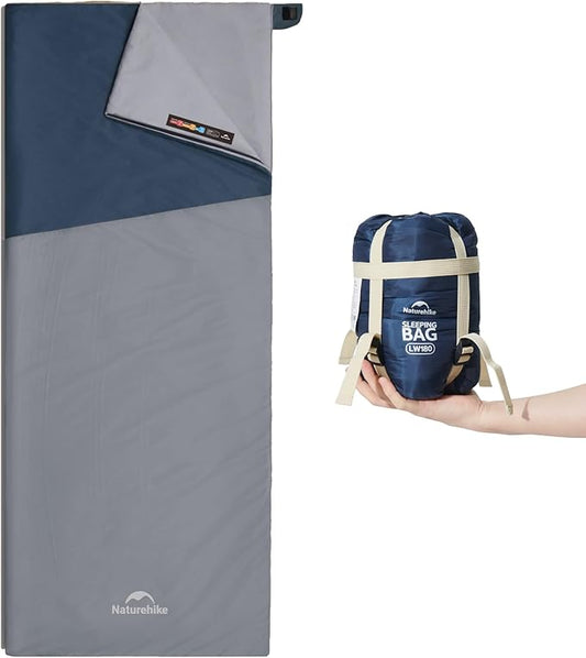 Naturehike Lightweight Compact Sleeping Bag, 59℉/32℉ Envelope Ultralight Backpacking Sleeping Bag Portable, Waterproof with Compression Sack for Cold&Warm, Camping, Traveling, Hiking