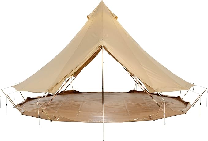 Sibley 500 ProTech Canvas Bell Tent, 4-Season Glamping Yurt for 8 People, Reinforced Material, Mesh Walls, 360 g/m² Cotton Canvas, Double Entrance