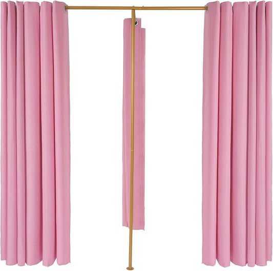 Clothing Store Fitting Room, Clothing Store Dressing Room, F-Shaped Room Privacy Protection Changing Room Divider, Dressing Room Fitting Room for Boutique, Curtain Room Divider (F-Shaped-Pink)