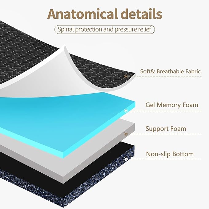 CYMULA Folding Mattress Twin, 6 Inch Memory Foam Tri-Fold Floor Bed and Futon, Twin Topper with Breathable & Washable Cover, Foldable Mattress for Guest Bed, Office Nap,Camping,Black (38" x 75" x 6")