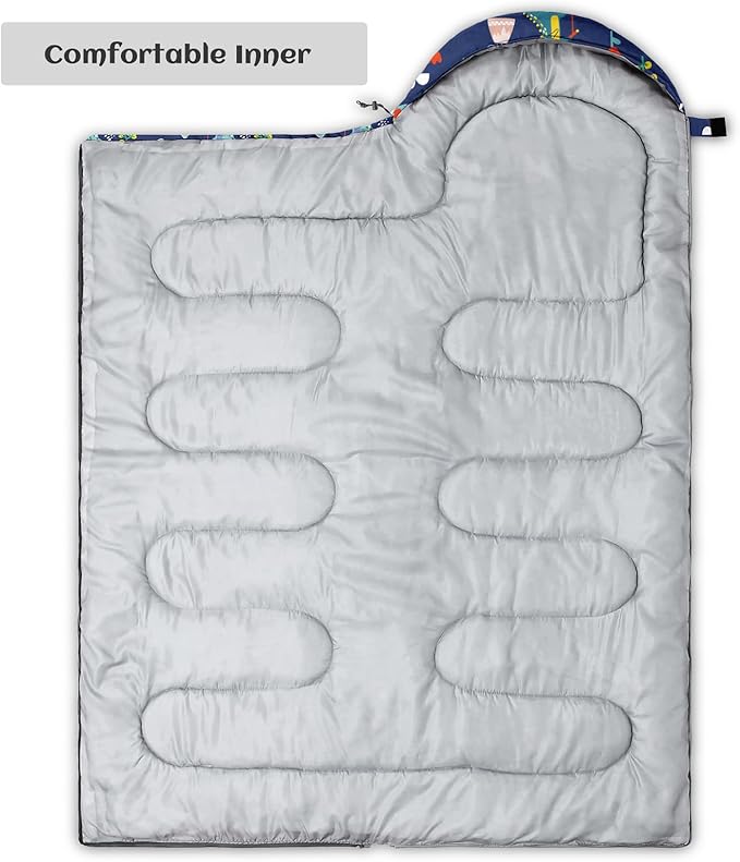 Sleeping Bags for Adults Youth Kids,3D Printing Camping Sleeping Bag for Girls Boys Lightweight Waterproof Cold/Warm Weather Sleeping Bag for 3 Seasons