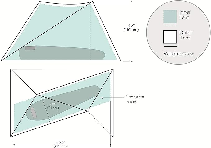 Drop + Dan Durston X-Mid Tent – Ultralight, Double Walled, Backpacking and Thru Hiking Shelter, Simple Pitch, Fully Waterproof, Supported by Trekking Poles