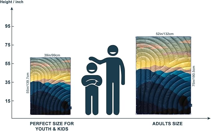 Camping Blanket,Lightweight Puffy Printed Camping Blanket Packable Outdoor Blanket for Camping,Traveling, Stadium, Hiking, Picnics