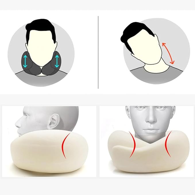 2PC Travel Pillow,Travel Neck Pillow,Travel Pillows for Airplanes,Memory Foam Travel Pillow Neck Pillow for Traveling Suitable for Airplanes,Offices and Cars (Dark Gray)