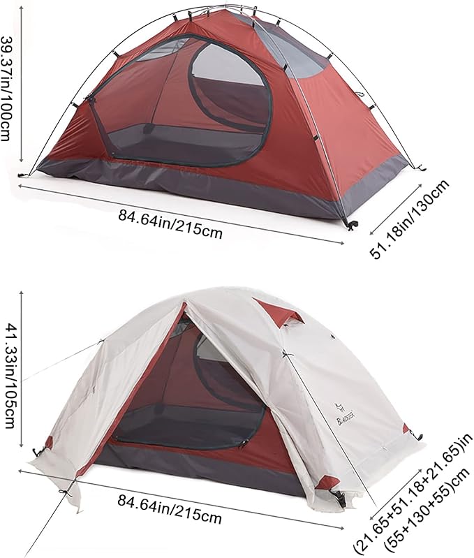 4 Season Ultralight Waterproof Camping Tent,Backpacking Tent,2 People Double Layer All Weather Easy Setup Tents for Outdoor Survival,Hiking,Backpack Travel,Mountaineering