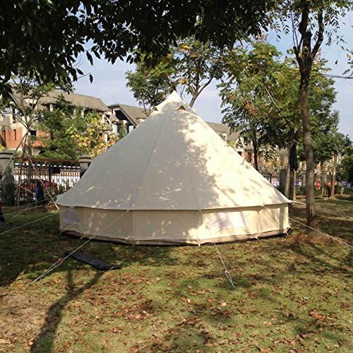 INTSUPERMAI Bell Tent 16.4ft (5m) Canvas Tent 4-Season Yurt Tents Oxford Canvas Bell Yurt Tents for Family Glamping Outdoor Hunting