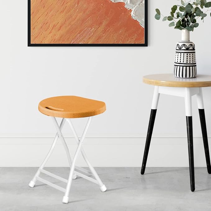Folding Stool with Handle,Folding Chair,Folding Bar Stool with Non-Slip Feet,600 lbs Capacity,Indoor and Outdoor Foldable Stool for Adults(13"×11.5"×18")