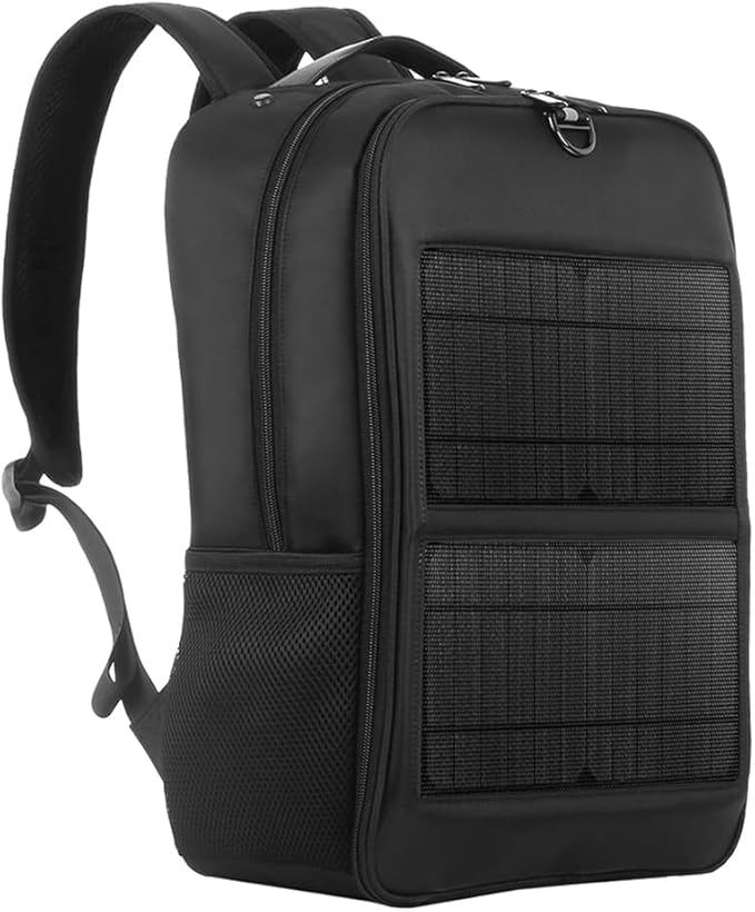 Solar Backpack with 14W Solar Panel Dual USB Port Waterproof Nylon Backpack for Outdoors Large-acity Travel Bag for Hiking Climbing