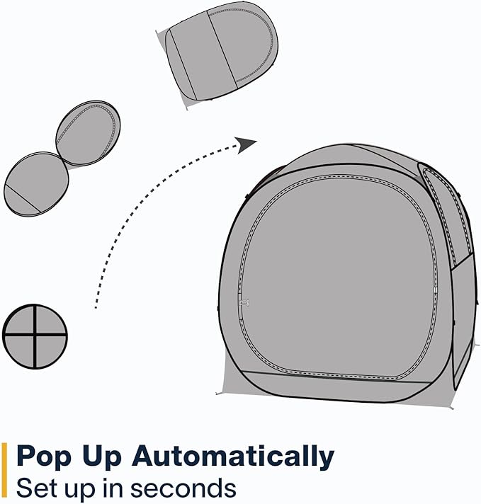 EighteenTek Pod All Weather Sports Tent with Attached Floor, Instant Outdoor Bubble Tent, Rainproof Camping Sun Shelter for Sports Events Camping Fishing Cheering, 1-4 Persons