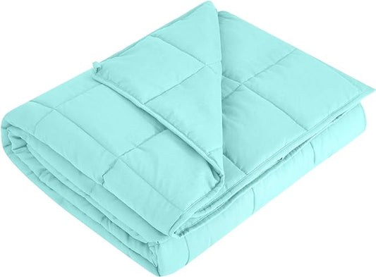 L'AGRATY Weighted Blanket - 48"x72" 20lbs Cooling Breathable Heavy Blanket Microfiber Material with Glass Beads for Adult All-Season Summer Fall Winter Soft Thick Comfort